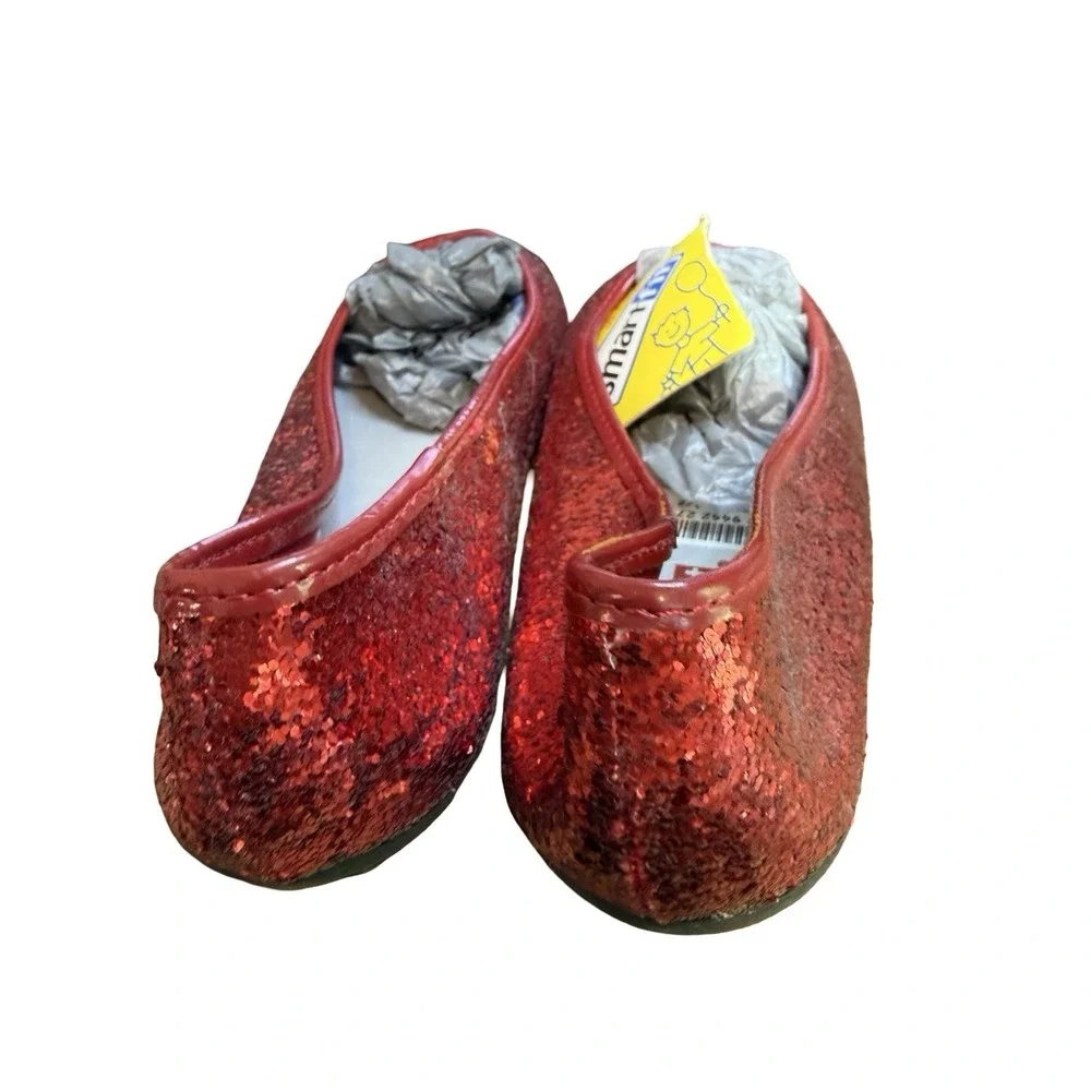 Smartfit 13 1/2 Red Glitter Mary Jane Flats Wizard of Oz Dorothy Costume Ruby